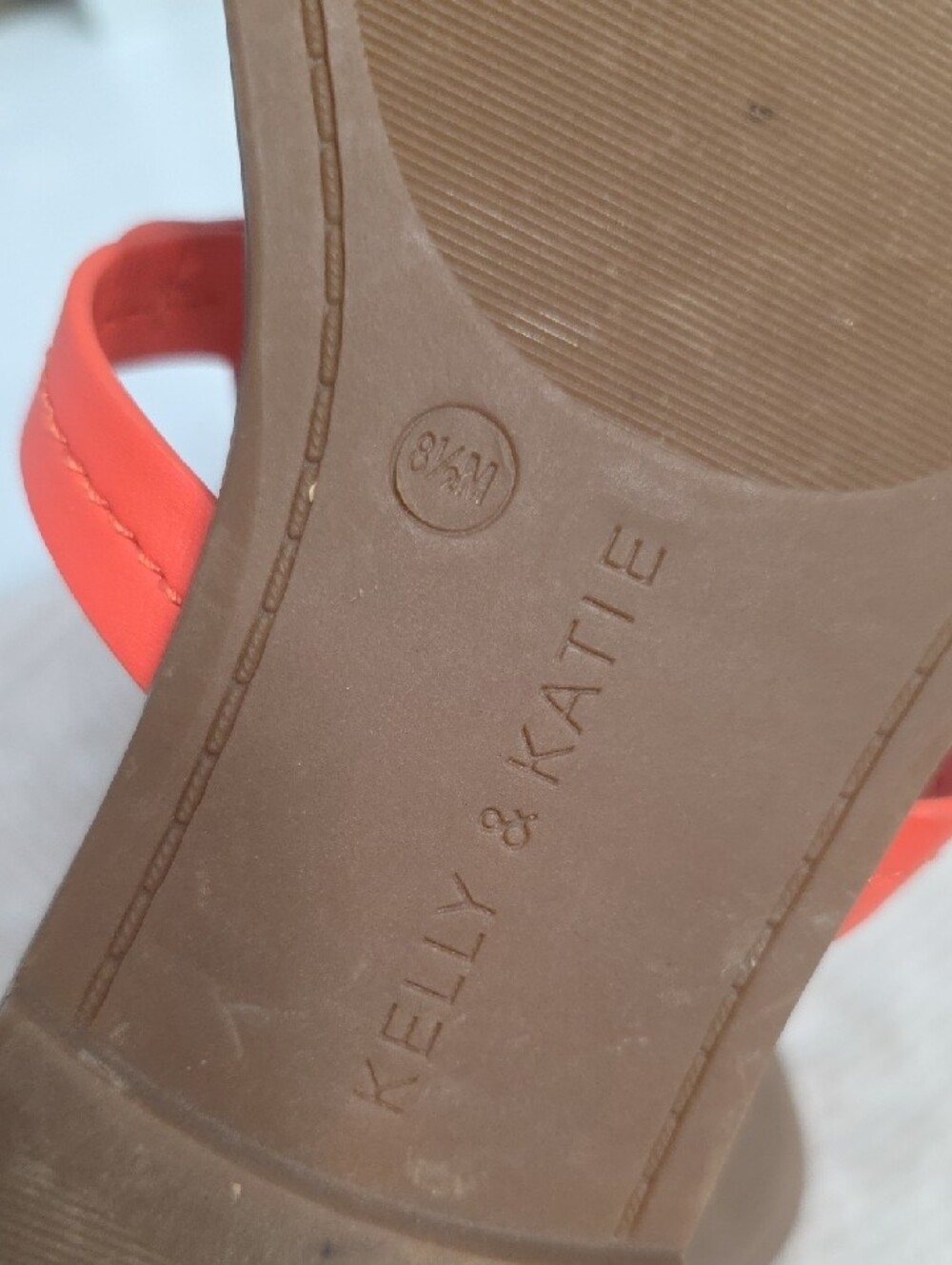 Kelly & Katie Orange Thong Sandals with Gold Medallion - Picture 6 of 8